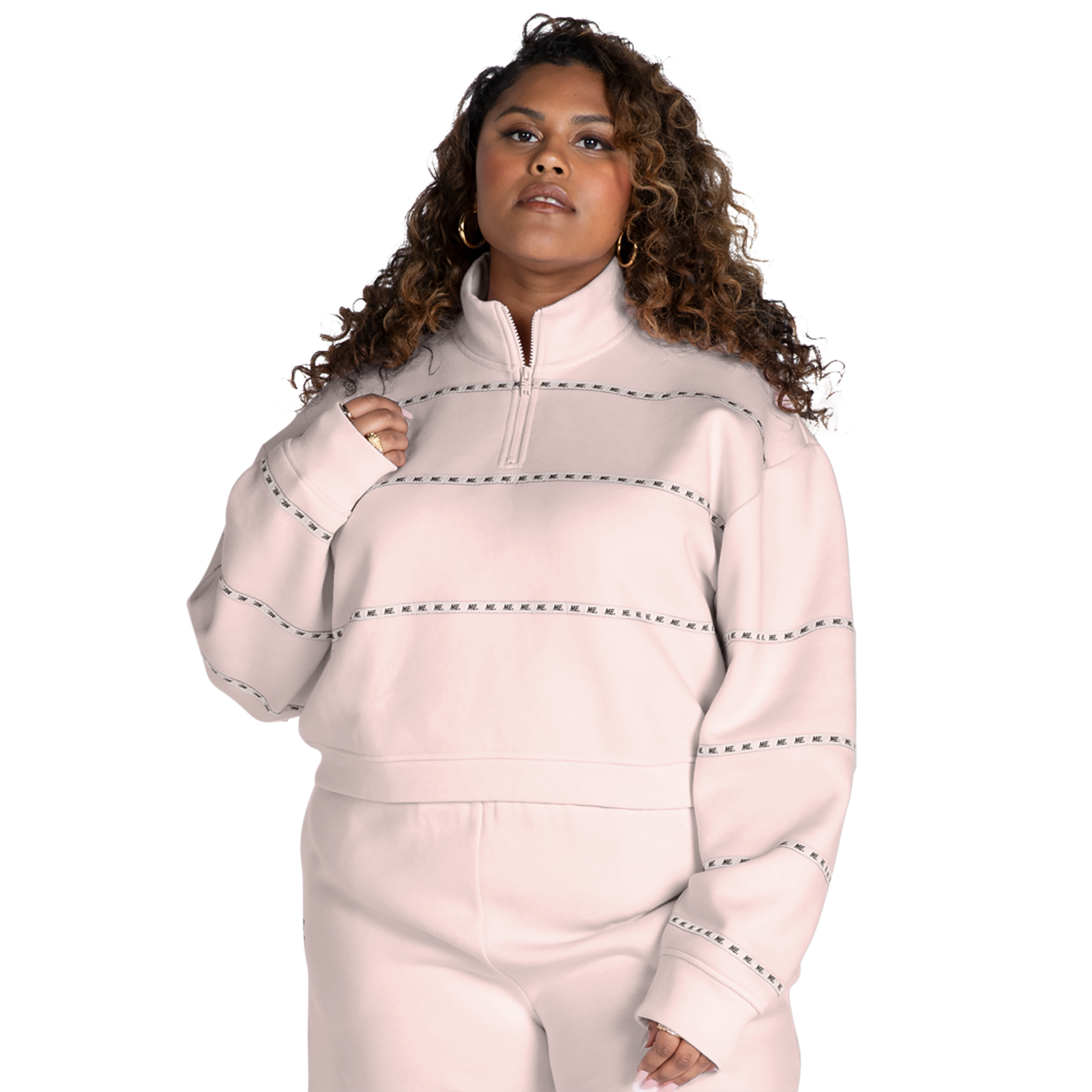 Melody Ehsani Stripe Half Zip Pullover Women's