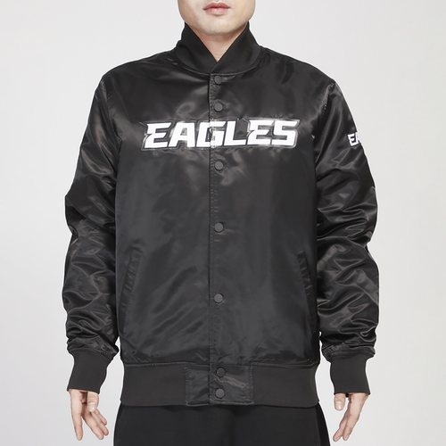 

Pro Standard Mens Pro Standard Eagles Big Logo Satin Jacket - Mens Black Size XL