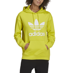 Women's - adidas Originals Adicolor Trefoil Hoodie - Lime