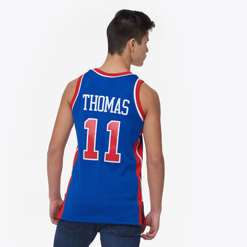 Men's Detroit Pistons Isiah Thomas Mitchell & Ness Blue Hardwood Classics  Swingman Jersey