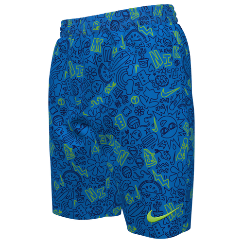 

Boys Nike Nike Doodle 7 Inch Swim Short - Boys' Grade School Blue/Blue Size L