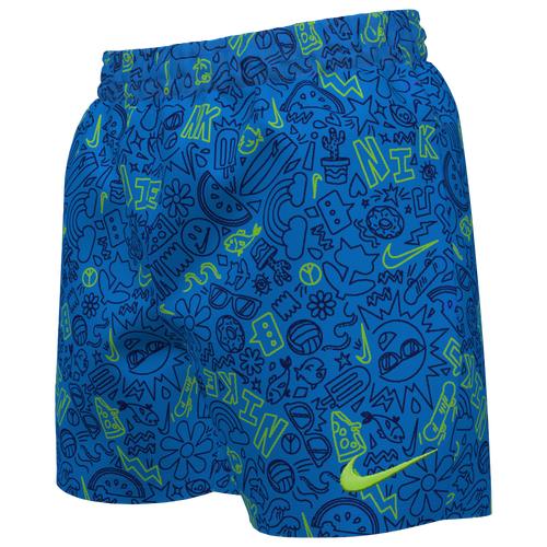 

Girls Nike Nike Doodle Lap 4 Inch Swim Shorts - Girls' Grade School Blue/Blue Size XL