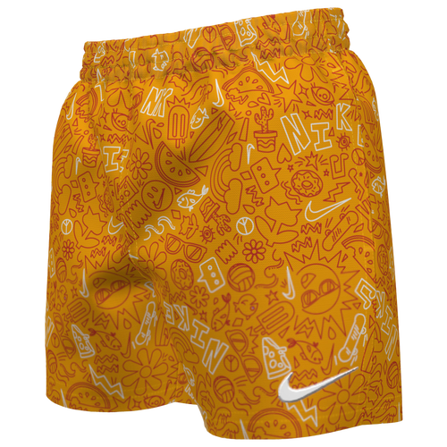 

Girls Nike Nike Doodle Lap 4 Inch Swim Short - Girls' Grade School Orange/Orange Size L