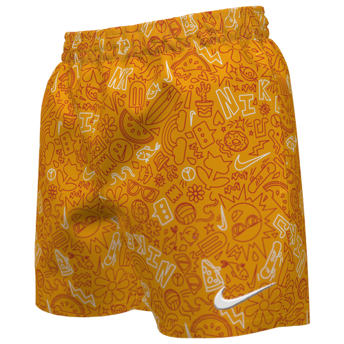 

Girls Nike Nike Doodle Lap 4 Inch Swim Short - Girls' Grade School Orange/Orange Size M