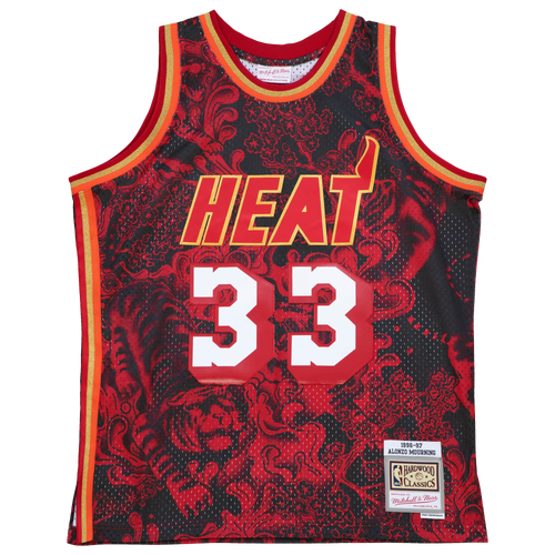 

Mitchell & Ness Mens Miami Heat Mitchell & Ness Heat CNY Jersey - Mens Scarlet/Gold Size S