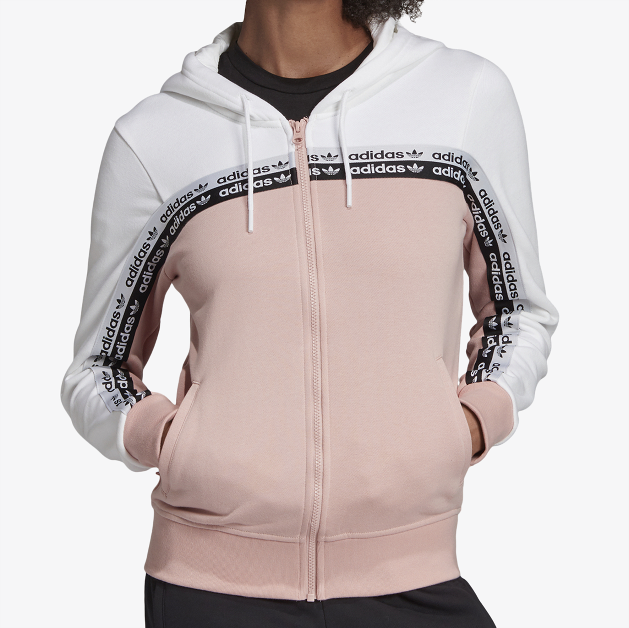 adidas grey tape hoodie