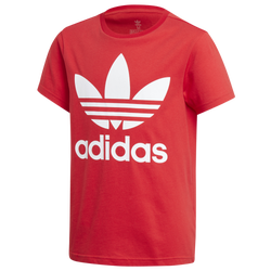 Boys' Grade School - adidas Originals Adicolor Trefoil T-Shirt - Scarlet/White