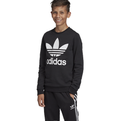 Boys' Grade School - adidas Originals Adicolor Trefoil Crew - White/Black