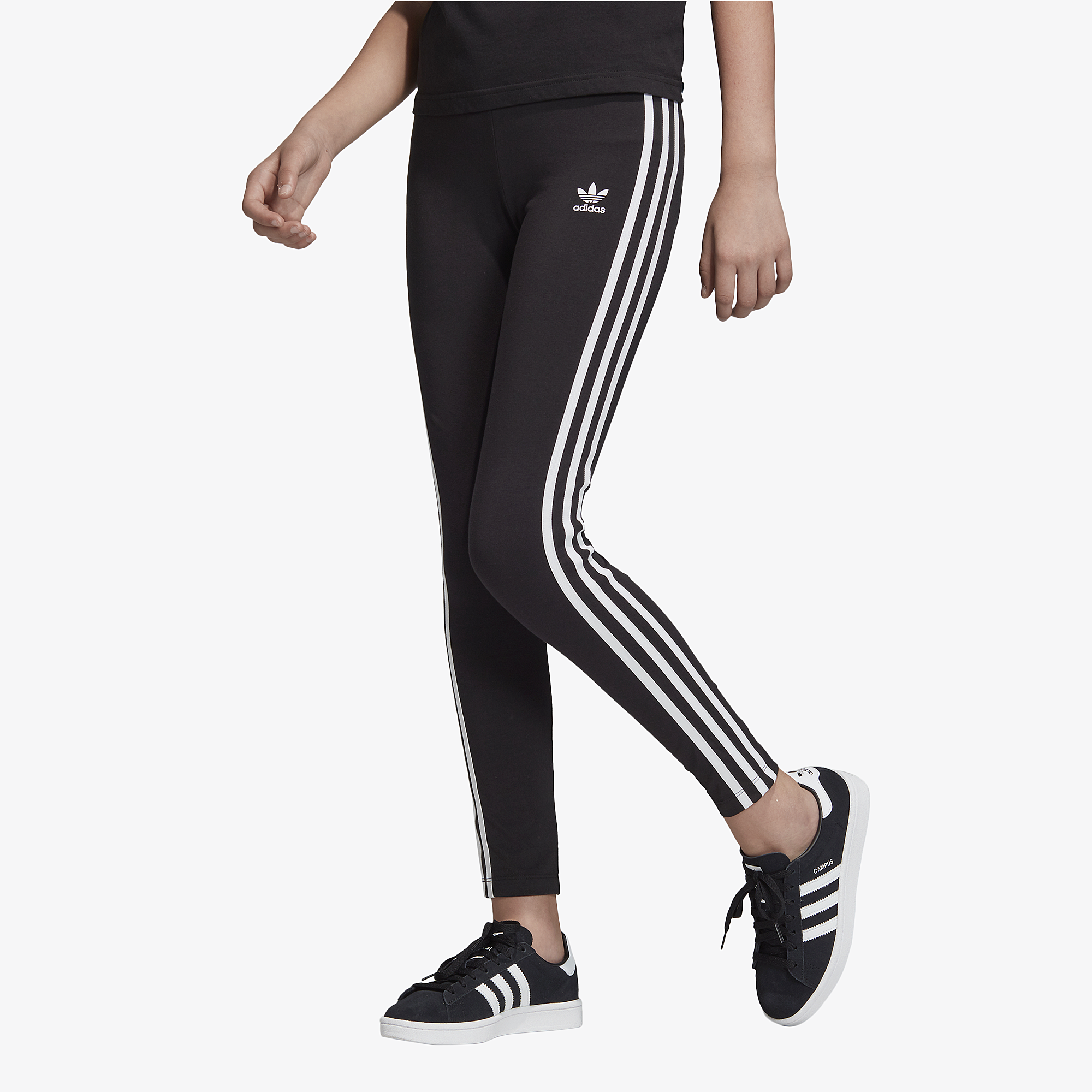 girls adidas 3 stripe leggings