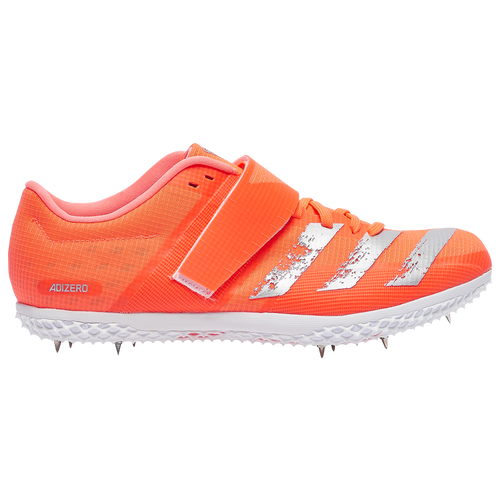 adidas adiZero HJ - Men's High Jump Shoes - Signal Coral / Silver Metallic / Footwear White - EE4538