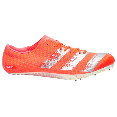 adidas adiZero Finesse - Men's Sprint Spikes - Signal Coral / Silver Metallic / Footwear White - EE4598