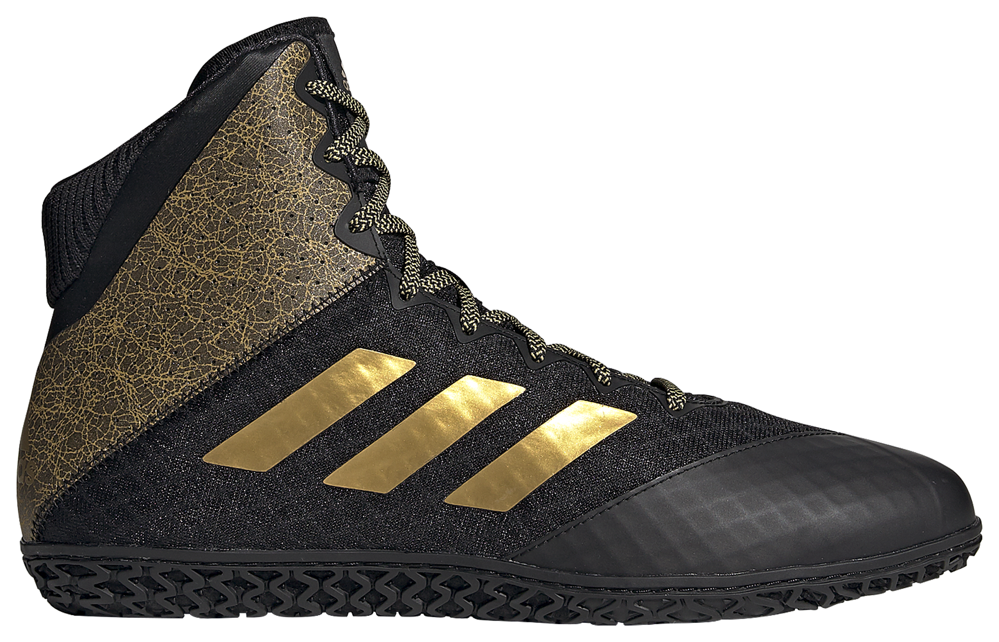 white and gold adidas wrestling shoes