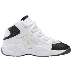 Boys' Preschool - Reebok Question Mid - White/Black/Gold