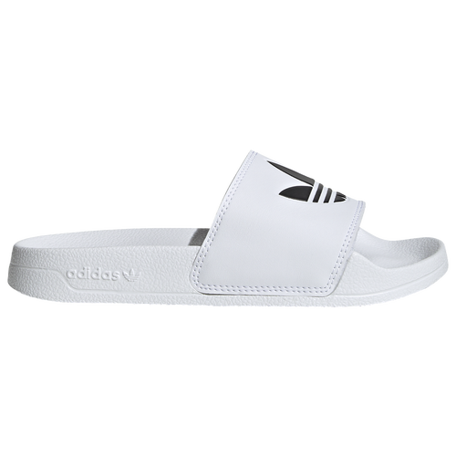 Shop Adidas Originals Boys  Adilette Lite In White/black/white