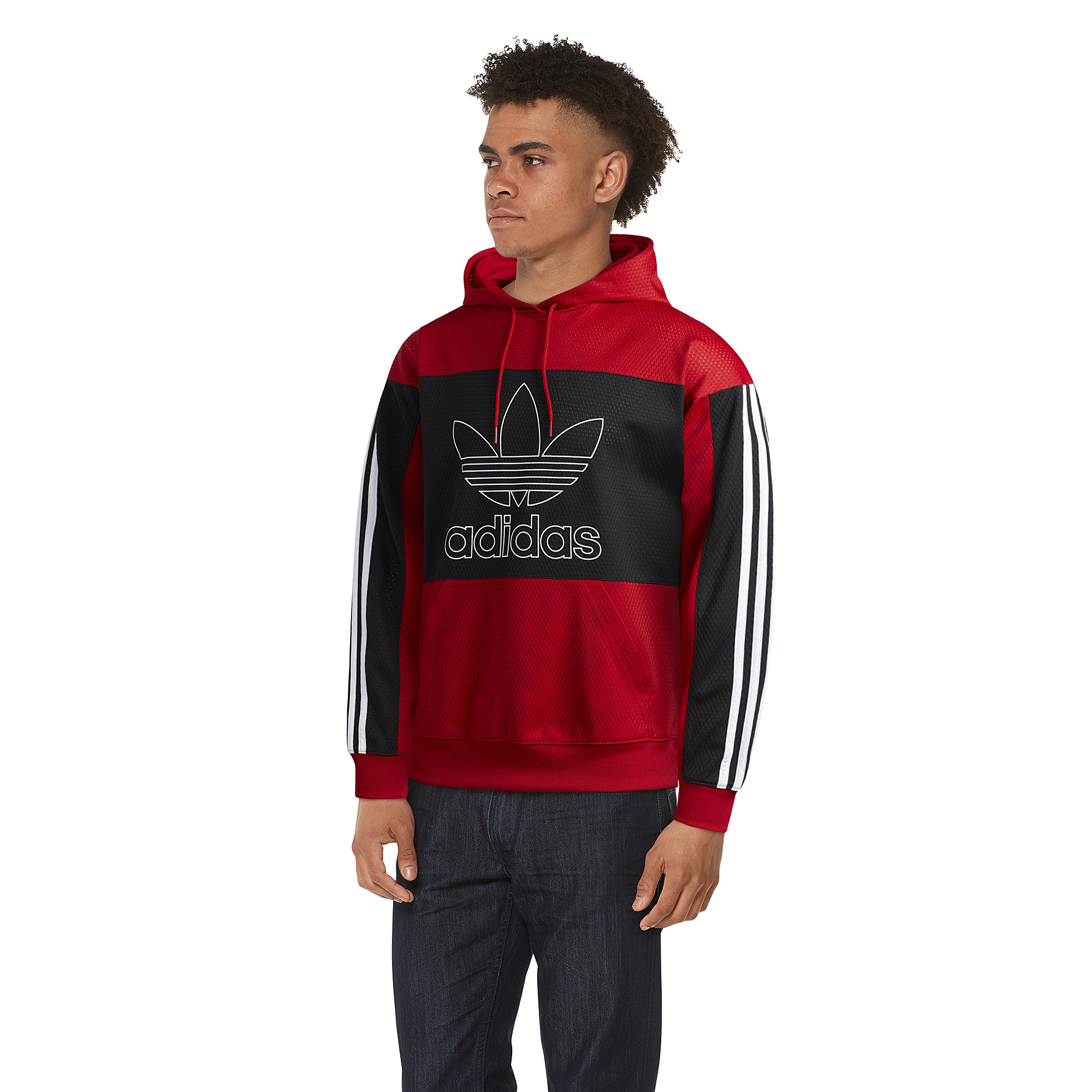 grey and red adidas hoodie