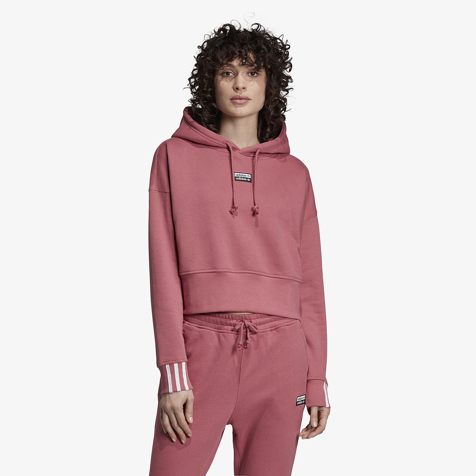 adidas crop hoodie pink