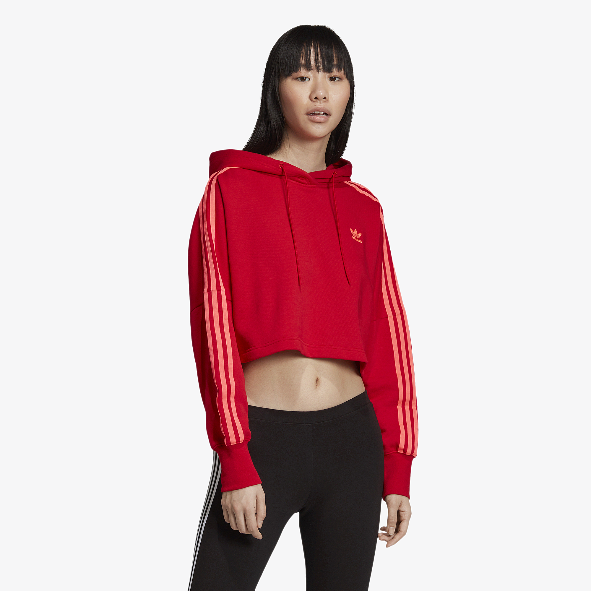 adidas originals cropped sweatshirt with three stripe block logo