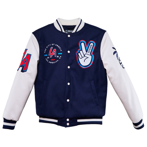 MENS - Deuce NBA ASW Letterman Jacket - White/Red Blue