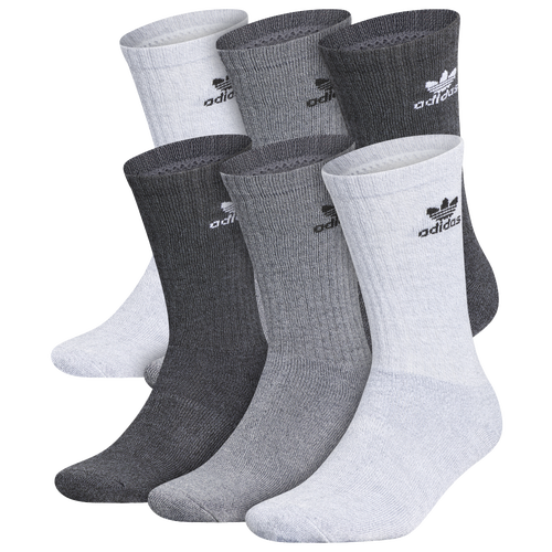 Shop Adidas Originals Mens  Trefoil 6-pack Crew Socks In Gray
