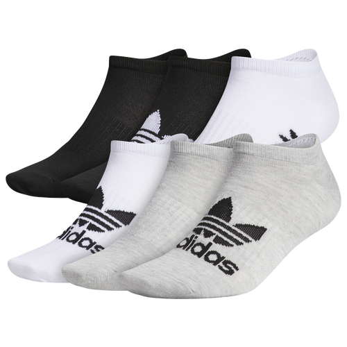 MENS - adidas Originals 6 Pack No Show Socks - Gray/White Black