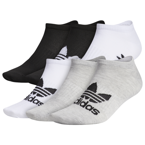

adidas Originals Mens adidas Originals 6 Pack No Show Socks - Mens Gray/White/Black Size L