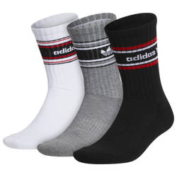 Men's - adidas Originals Forum Rib 3-Pack Crew Socks - Red/White/Black