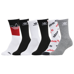 Boys' Grade School - adidas Originals Youth Originals Mixed 6-Pack Crew Socks - White/Black/Red