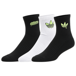 Adult - adidas A.D.I.D.A.S. 3 Pack Quarter Socks - Black/White/Yellow