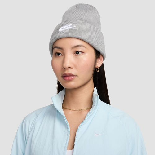 Nike Unisex Peak Futura Beanie In White/grey