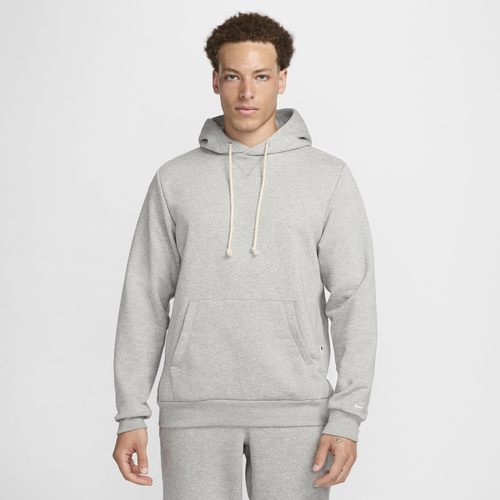 

Nike Mens Nike Standard Issue Dri-Fit Pull Over Hoodie - Mens Dk Grey Heather/Pale Ivory Size L