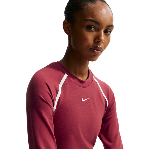 WOMENS - Nike NSW Street Long Sleeve Body Bold Crop - Team Crimson/Chalk