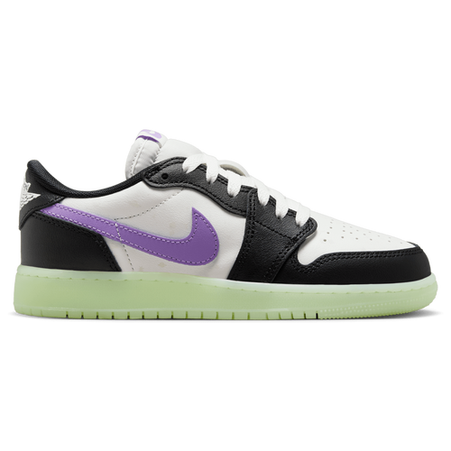 

Jordan Boys Jordan Retro 1 Low OG UNI2 - Boys' Grade School Basketball Shoes Black/Purple/Volt Size 3.5
