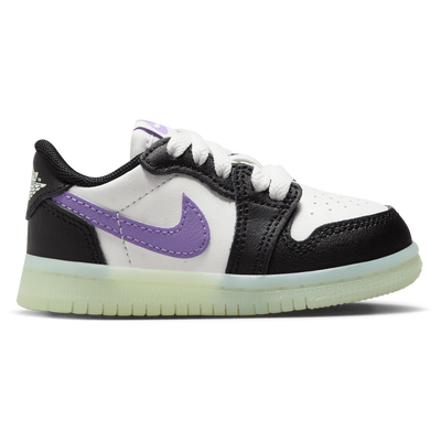 Toddler Jordan Retro 1 Low OG UNI2 - BLACK/PURPLE/VOLT