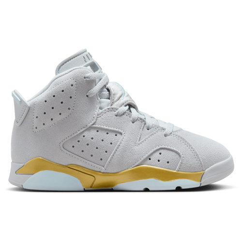 

Girls Preschool Jordan Jordan Retro 6 - Girls' Preschool Shoe Grey/Blue/Gold Size 01.0