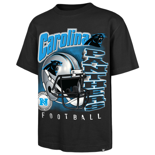 47 Brand Mens Carolina Panthers NFL Carolina Panters Chorme Burst T-Shirt - - Black Size XXL