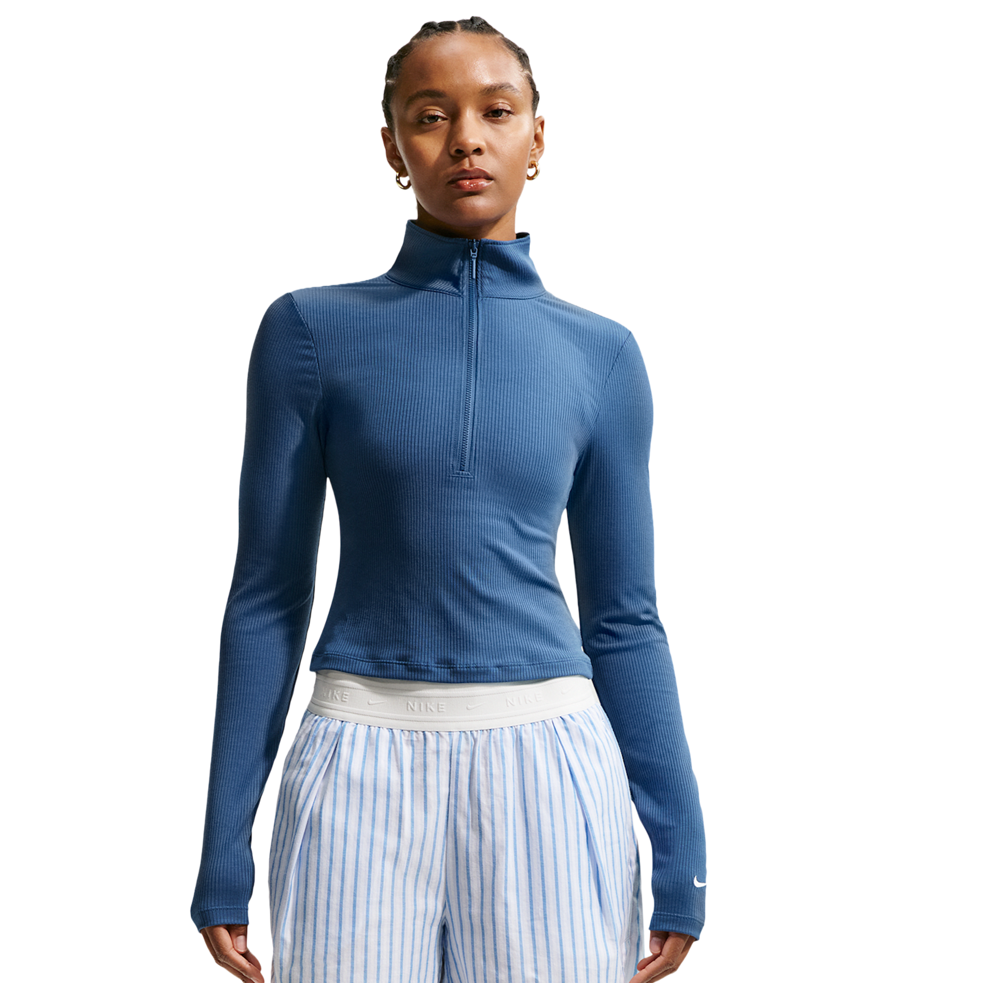 Nike NSW Chill Knit Rib Quarter-Zip LS Top - Women's | Foot Locker