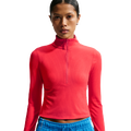 Nike NSW Chill Knit Rib Quarter-Zip LS Top - Nike Lt Crimson/Sail