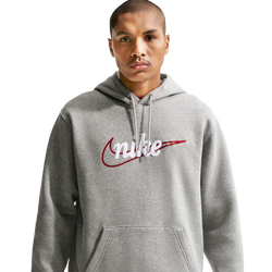 Men's - Nike Club BB Hoodie CTB - Lt Smoke Grey/White/Dk Grey Heather