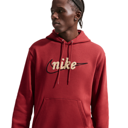 Men's - Nike Club BB Hoodie CTB - Team Crimson/Lt Khaki/Team Crimson