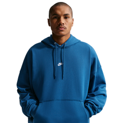 Men's - Nike Club French Terry Pullover Hoodie - Court Blue/Court Blue/White