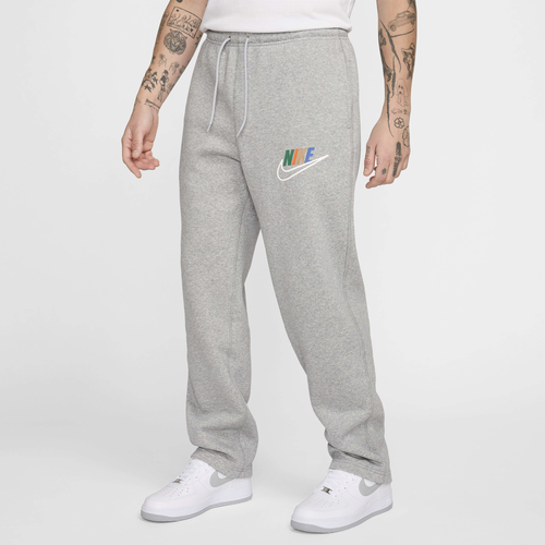 

Nike Mens Nike Club Futura Open Hem Pant - Mens Lt Smoke Grey/Dk Grey Heather Size XS