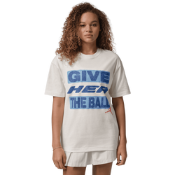 Women's - Jordan Flight Short Sleeve Graphic T-Shirt - Sail/Chile Red