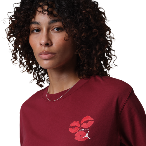 WOMENS - Jordan Flight Graphic KISS T-Shirt - Team Red/White