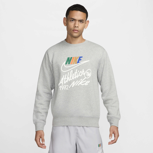 

Nike Mens Nike Club Futura Crew - Mens Dk Grey Heather/Lt Smoke Grey Size XXLT