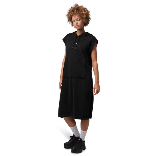 WOMENS - Jordan Brooklyn Fleece Crew Hooded Dress - Black/White
