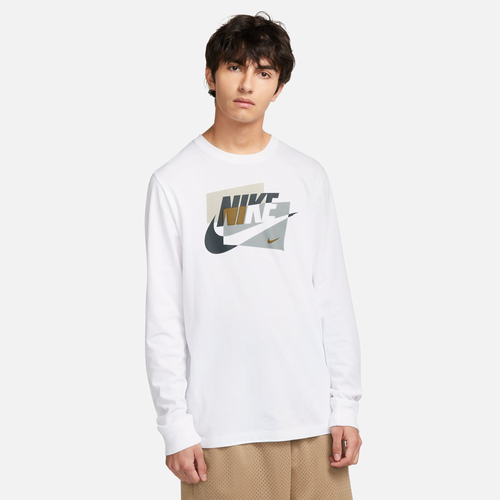 

Nike Mens Nike NSW FW Connect Long Sleeve T-Shirt - Mens White/Tan Size S