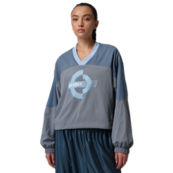 Women's - Jordan Brooklyn Woven Long Sleeve Graphic T-Shirt - Psychic Blue/White