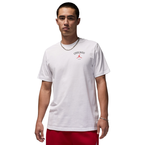 

Jordan Mens Jordan Chicago City LBR Short Sleeve Crew - Mens White Size M