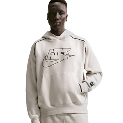 Men's - Nike Air Pull Over Hoodie - Light Bone/Black/Black