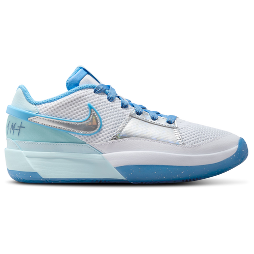 

Nike Boys Ja Morant Nike JA 1 SE - Boys' Grade School Basketball Shoes White/Glacier Blue/Metallic Silver Size 5.0